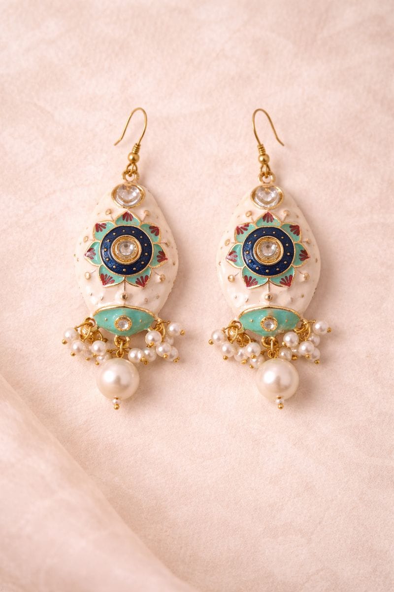 Turquoise Evil Eye Artificial Earrings