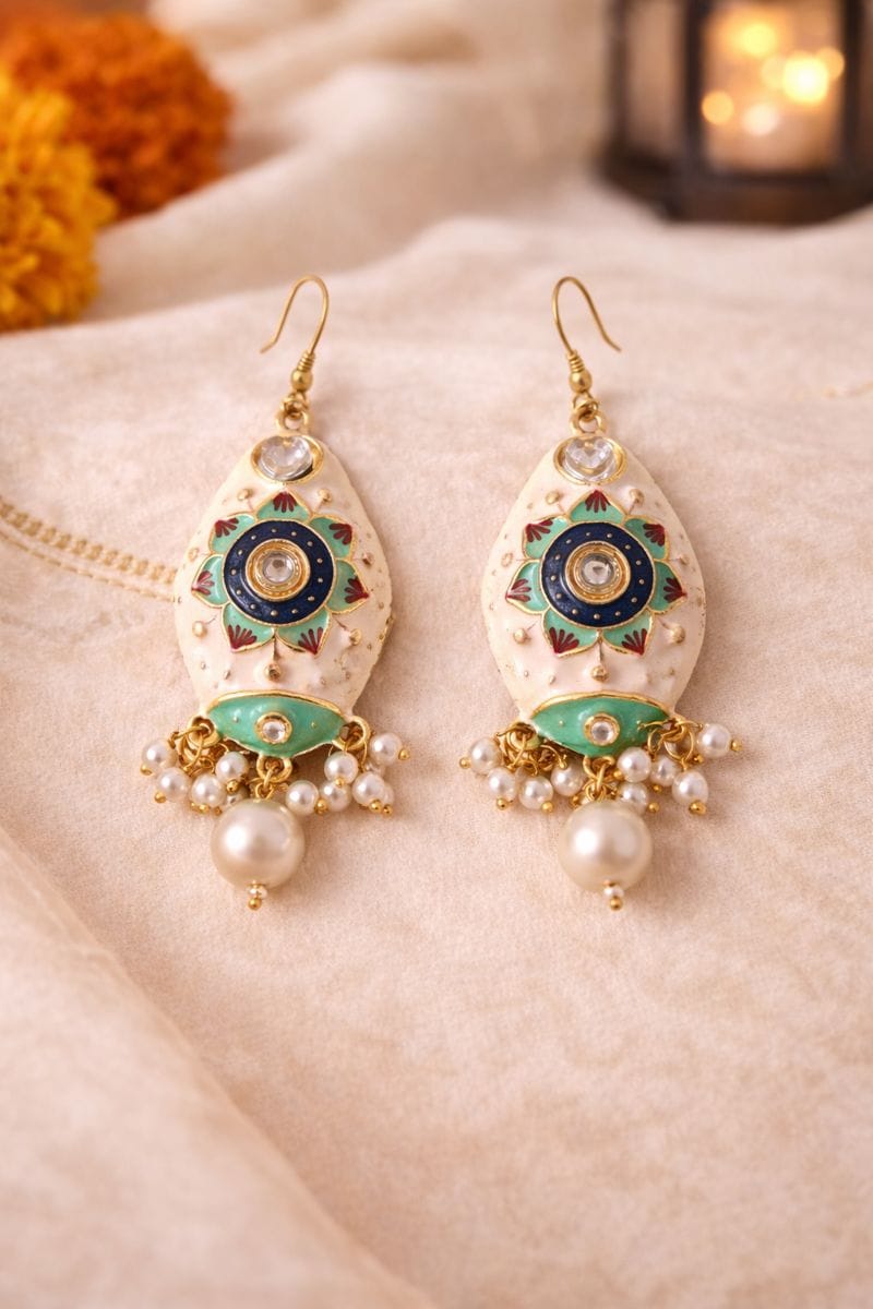 Turquoise Evil Eye Artificial Earrings
